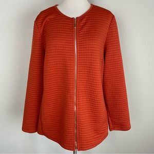 Chico's Rust Quilted Knit Zip jacket 3